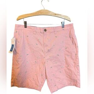 Jachs New York Pink Surfer Print Twill Bleecker Shorts Size 33